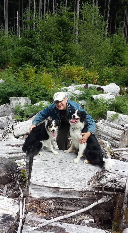 Dr. Taylor and his dogs at Manning Park